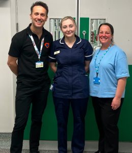 Paul & Natalie from P.A.U.L For Brain Recovery with HRI Charge Nurse Stacy Dixon